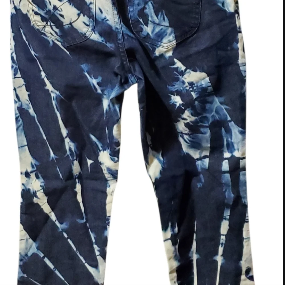 Chico's Women's Demin Indigo Blue Reverse Tie-Dye Jeans Size 0 Short - Picture 10 of 14